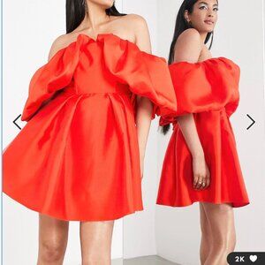 Volume Sleeve Mini Dress